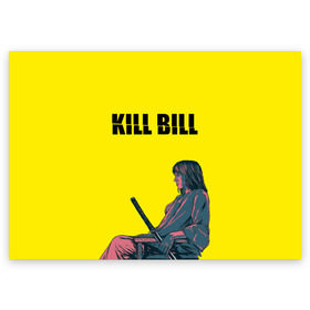 Поздравительная открытка с принтом Убить Билла в Курске, 100% бумага | плотность бумаги 280 г/м2, матовая, на обратной стороне линовка и место для марки
 | kill bill | катана | квентин | меч | невеста | тарантино | ума турман
