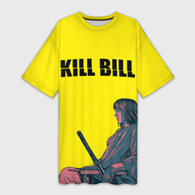 Платье-футболка 3D с принтом Убить Билла в Курске,  |  | Тематика изображения на принте: kill bill | катана | квентин | меч | невеста | тарантино | ума турман