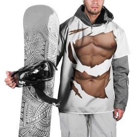 Накидка на куртку 3D с принтом Идеальный рельеф в Курске, 100% полиэстер |  | бодибилдинг | идеальное | креатив | мышцы | накаченный | пресс | рваная | рельеф | спорт | тело