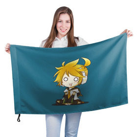 Флаг 3D с принтом Vocaloid в Курске, 100% полиэстер | плотность ткани — 95 г/м2, размер — 67 х 109 см. Принт наносится с одной стороны | kagamine | len | vocaloid