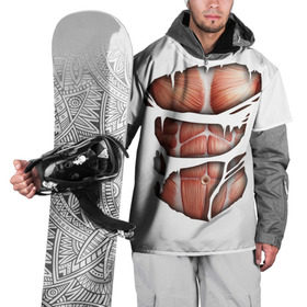 Накидка на куртку 3D с принтом Человек без кожи в Курске, 100% полиэстер |  | кожа | креатив | мода | мышцы | раны | рваная | стиль
