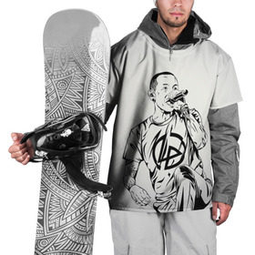 Накидка на куртку 3D с принтом Chester Bennington в Курске, 100% полиэстер |  | Тематика изображения на принте: chester bennington | рок