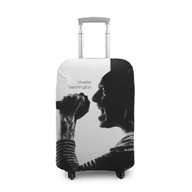 Чехол для чемодана 3D с принтом Chester Bennington в Курске, 86% полиэфир, 14% спандекс | двустороннее нанесение принта, прорези для ручек и колес | chester bennington | рок