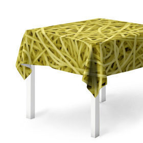 Скатерть 3D с принтом Макароны в Курске, 100% полиэстер (ткань не мнется и не растягивается) | Размер: 150*150 см | Тематика изображения на принте: веган | вемишель | диета | еда | лапша | паста | паттрен | спагетти | текстура