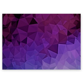 Поздравительная открытка с принтом Фиолетовые грани в Курске, 100% бумага | плотность бумаги 280 г/м2, матовая, на обратной стороне линовка и место для марки
 | abstract | abstraction | color | geometry | mirror | polygon | абстракция | геометрия | грани | линии | полигоны | сочетания | стекло | треугольники