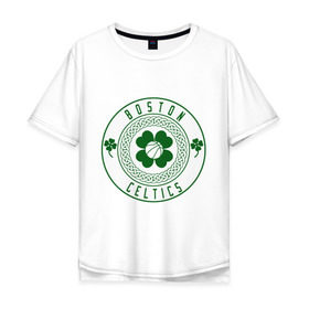 Мужская футболка хлопок Oversize с принтом Boston Celtics в Курске, 100% хлопок | свободный крой, круглый ворот, “спинка” длиннее передней части | basketball | boston | celtics | nba | баскетбол | бостон | келтикс | нба | селтикс | спорт