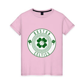 Женская футболка хлопок с принтом Boston Celtics в Курске, 100% хлопок | прямой крой, круглый вырез горловины, длина до линии бедер, слегка спущенное плечо | basketball | boston | celtics | nba | баскетбол | бостон | келтикс | нба | селтикс | спорт