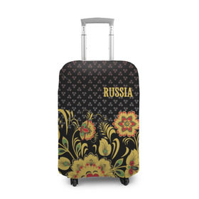 Чехол для чемодана 3D с принтом Россия в Курске, 86% полиэфир, 14% спандекс | двустороннее нанесение принта, прорези для ручек и колес | роспись | россия | хохлома | цветы | я русский