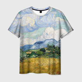 Мужская футболка 3D с принтом Ван Гог Картина в Курске, 100% полиэфир | прямой крой, круглый вырез горловины, длина до линии бедер | картина | лето | масло | мировой шедевр | пейзаж
