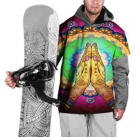 Накидка на куртку 3D с принтом Meditation в Курске, 100% полиэстер |  | Тематика изображения на принте: 3d | indian | mandala | арт | йога | медитация | руки | узор | цветы