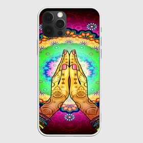 Чехол для iPhone 12 Pro Max с принтом Meditation в Курске, Силикон |  | Тематика изображения на принте: 3d | indian | mandala | арт | йога | медитация | руки | узор | цветы