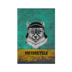 Обложка для паспорта матовая кожа с принтом Мотоцикл медведь в Курске, натуральная матовая кожа | размер 19,3 х 13,7 см; прозрачные пластиковые крепления | Тематика изображения на принте: 3d | motor bicycle | motorbike | motorcycle | авто | автомобильные | водитель | механик | мотоциклист | очки