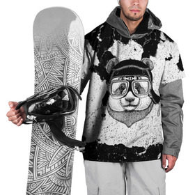 Накидка на куртку 3D с принтом Панда Гонщик в Курске, 100% полиэстер |  | 3d | motor bicycle | motorbike | motorcycle | авто | автомобильные | водитель | животные | кот | механик | мотоциклист | очки | панда