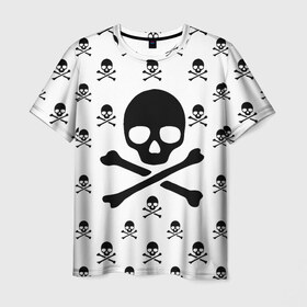 Мужская футболка 3D с принтом Черепа в Курске, 100% полиэфир | прямой крой, круглый вырез горловины, длина до линии бедер | black milk | bones | dg | pattern | skull | skulls | кости | узор | череп | черепа