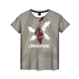 Женская футболка 3D с принтом Linkin Park - Hybrid logos в Курске, 100% полиэфир ( синтетическое хлопкоподобное полотно) | прямой крой, круглый вырез горловины, длина до линии бедер | 0x000000123 | chester | hybrid | linkin park | линкин парк