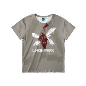 Детская футболка 3D с принтом Linkin Park - Hybrid logos в Курске, 100% гипоаллергенный полиэфир | прямой крой, круглый вырез горловины, длина до линии бедер, чуть спущенное плечо, ткань немного тянется | Тематика изображения на принте: 0x000000123 | chester | hybrid | linkin park | линкин парк