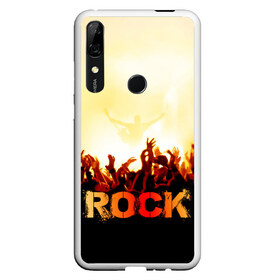 Чехол для Honor P Smart Z с принтом Rock концерт в Курске, Силикон | Область печати: задняя сторона чехла, без боковых панелей | rock | в толпу | гитара | группа | дым | жанр | концерт | металл | музыка | надпись | панк | певец | песня | прыжок | рок | рок н рол | руки | стиль | хард | хой | я люблю рок