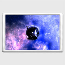 Магнит 45*70 с принтом Вселенная бесконечна в Курске, Пластик | Размер: 78*52 мм; Размер печати: 70*45 | звезды | планета | разноцветный | шлем | яркий