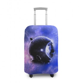 Чехол для чемодана 3D с принтом Вселенная бесконечна в Курске, 86% полиэфир, 14% спандекс | двустороннее нанесение принта, прорези для ручек и колес | звезды | планета | разноцветный | шлем | яркий