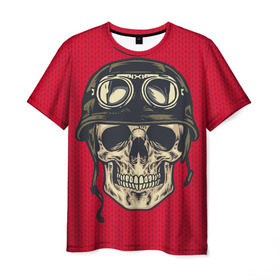 Мужская футболка 3D с принтом Свитер байкера в Курске, 100% полиэфир | прямой крой, круглый вырез горловины, длина до линии бедер | бабушка | байк | вязка | пряжа | скелет | скилет | череп