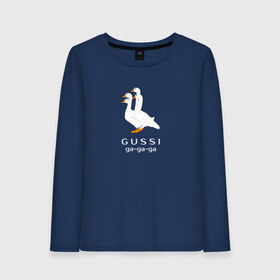 Женский лонгслив хлопок с принтом gussi в Курске, 100% хлопок |  | gucci | gusi | gussi | гуси | гучи | гуччи | прикол