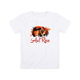 Детская футболка хлопок с принтом Axl Rose в Курске, 100% хлопок | круглый вырез горловины, полуприлегающий силуэт, длина до линии бедер | axl | guns | music | rock | rose | roses | аксель | арт | музыка | рок | роуз