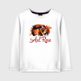 Детский лонгслив хлопок с принтом Axl Rose в Курске, 100% хлопок | круглый вырез горловины, полуприлегающий силуэт, длина до линии бедер | axl | guns | music | rock | rose | roses | аксель | арт | музыка | рок | роуз