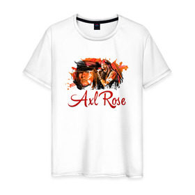Мужская футболка хлопок с принтом Axl Rose в Курске, 100% хлопок | прямой крой, круглый вырез горловины, длина до линии бедер, слегка спущенное плечо. | axl | guns | music | rock | rose | roses | аксель | арт | музыка | рок | роуз
