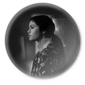 Значок с принтом Selena Gomez в Курске,  металл | круглая форма, металлическая застежка в виде булавки | selena gomez