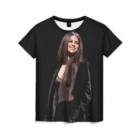 Женская футболка 3D с принтом Selena Gomez в Курске, 100% полиэфир ( синтетическое хлопкоподобное полотно) | прямой крой, круглый вырез горловины, длина до линии бедер | Тематика изображения на принте: selena gomez