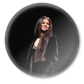 Значок с принтом Selena Gomez в Курске,  металл | круглая форма, металлическая застежка в виде булавки | Тематика изображения на принте: selena gomez