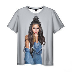 Мужская футболка 3D с принтом Selena Gomez в Курске, 100% полиэфир | прямой крой, круглый вырез горловины, длина до линии бедер | Тематика изображения на принте: 