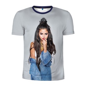 Мужская футболка 3D спортивная с принтом Selena Gomez в Курске, 100% полиэстер с улучшенными характеристиками | приталенный силуэт, круглая горловина, широкие плечи, сужается к линии бедра | Тематика изображения на принте: 