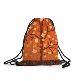 Рюкзак-мешок 3D с принтом Золотая осень в Курске, 100% полиэстер | плотность ткани — 200 г/м2, размер — 35 х 45 см; лямки — толстые шнурки, застежка на шнуровке, без карманов и подкладки | ветви | ветка | дерево | древо | лес | листва | листья | осень | природа