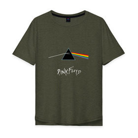 Мужская футболка хлопок Oversize с принтом Pink Floyd в Курске, 100% хлопок | свободный крой, круглый ворот, “спинка” длиннее передней части | rolling stone | англия | басы | британия | гитара | группа | музыка | песни | пинк флойд | призма | радуга | рок | свет