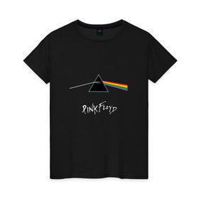 Женская футболка хлопок с принтом Pink Floyd в Курске, 100% хлопок | прямой крой, круглый вырез горловины, длина до линии бедер, слегка спущенное плечо | rolling stone | англия | басы | британия | гитара | группа | музыка | песни | пинк флойд | призма | радуга | рок | свет