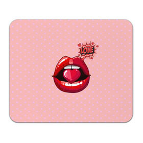 Коврик прямоугольный с принтом Lips в Курске, натуральный каучук | размер 230 х 185 мм; запечатка лицевой стороны | 3d | love | pop art | арт | губы | девушкам | любовь | поп арт | поцелуй | розовый | сердечки