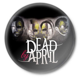 Значок с принтом Dead by April в Курске,  металл | круглая форма, металлическая застежка в виде булавки | dba | dead by april | дэд бай эйприл