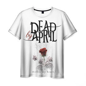 Мужская футболка 3D с принтом Dead by April в Курске, 100% полиэфир | прямой крой, круглый вырез горловины, длина до линии бедер | dba | dead by april | дэд бай эйприл
