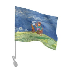 Флаг для автомобиля с принтом Винсент Ван Гог в Курске, 100% полиэстер | Размер: 30*21 см | вангог | винсент | живопись | картина