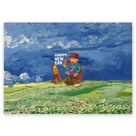 Поздравительная открытка с принтом Винсент Ван Гог в Курске, 100% бумага | плотность бумаги 280 г/м2, матовая, на обратной стороне линовка и место для марки
 | вангог | винсент | живопись | картина