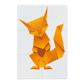 Магнитный плакат 2Х3 с принтом Origami в Курске, Полимерный материал с магнитным слоем | 6 деталей размером 9*9 см | арт | животное | лиса | оригами