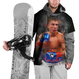 Накидка на куртку 3D с принтом Геннадий Головкин в Курске, 100% полиэстер |  | fighting | ggg | боец | боксер | борьба | драки