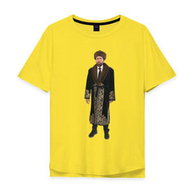 Мужская футболка хлопок Oversize с принтом Кейдж 1 в Курске, 100% хлопок | свободный крой, круглый ворот, “спинка” длиннее передней части | актер | кейдж в казахстане | мем | николас кейдж