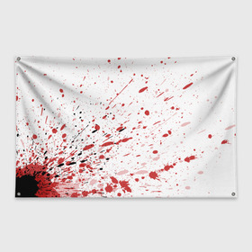 Флаг-баннер с принтом Брызги в Курске, 100% полиэстер | размер 67 х 109 см, плотность ткани — 95 г/м2; по краям флага есть четыре люверса для крепления | 3d | абстракция | абстракция красок | арт | брызги | краска | кровь | прикольные | цветные | штрихи