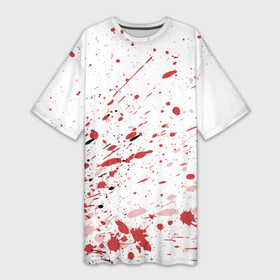 Платье-футболка 3D с принтом Брызги в Курске,  |  | 3d | абстракция | абстракция красок | арт | брызги | краска | кровь | прикольные | цветные | штрихи