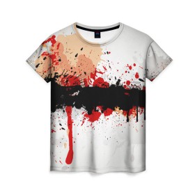 Женская футболка 3D с принтом Рассвет Абстракция в Курске, 100% полиэфир ( синтетическое хлопкоподобное полотно) | прямой крой, круглый вырез горловины, длина до линии бедер | абстракция | абстракция красок | брызги | краска | кровь