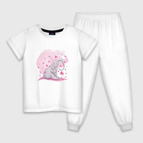 Детская пижама хлопок с принтом Слоник в Курске, 100% хлопок |  брюки и футболка прямого кроя, без карманов, на брюках мягкая резинка на поясе и по низу штанин
 | Тематика изображения на принте: акварель | любовь | рисунок | розовый