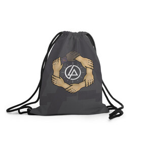 Рюкзак-мешок 3D с принтом Linkin Park в Курске, 100% полиэстер | плотность ткани — 200 г/м2, размер — 35 х 45 см; лямки — толстые шнурки, застежка на шнуровке, без карманов и подкладки | 0x000000123 | chester | linkin park | линкин парк