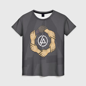 Женская футболка 3D с принтом Linkin Park в Курске, 100% полиэфир ( синтетическое хлопкоподобное полотно) | прямой крой, круглый вырез горловины, длина до линии бедер | 0x000000123 | chester | linkin park | линкин парк